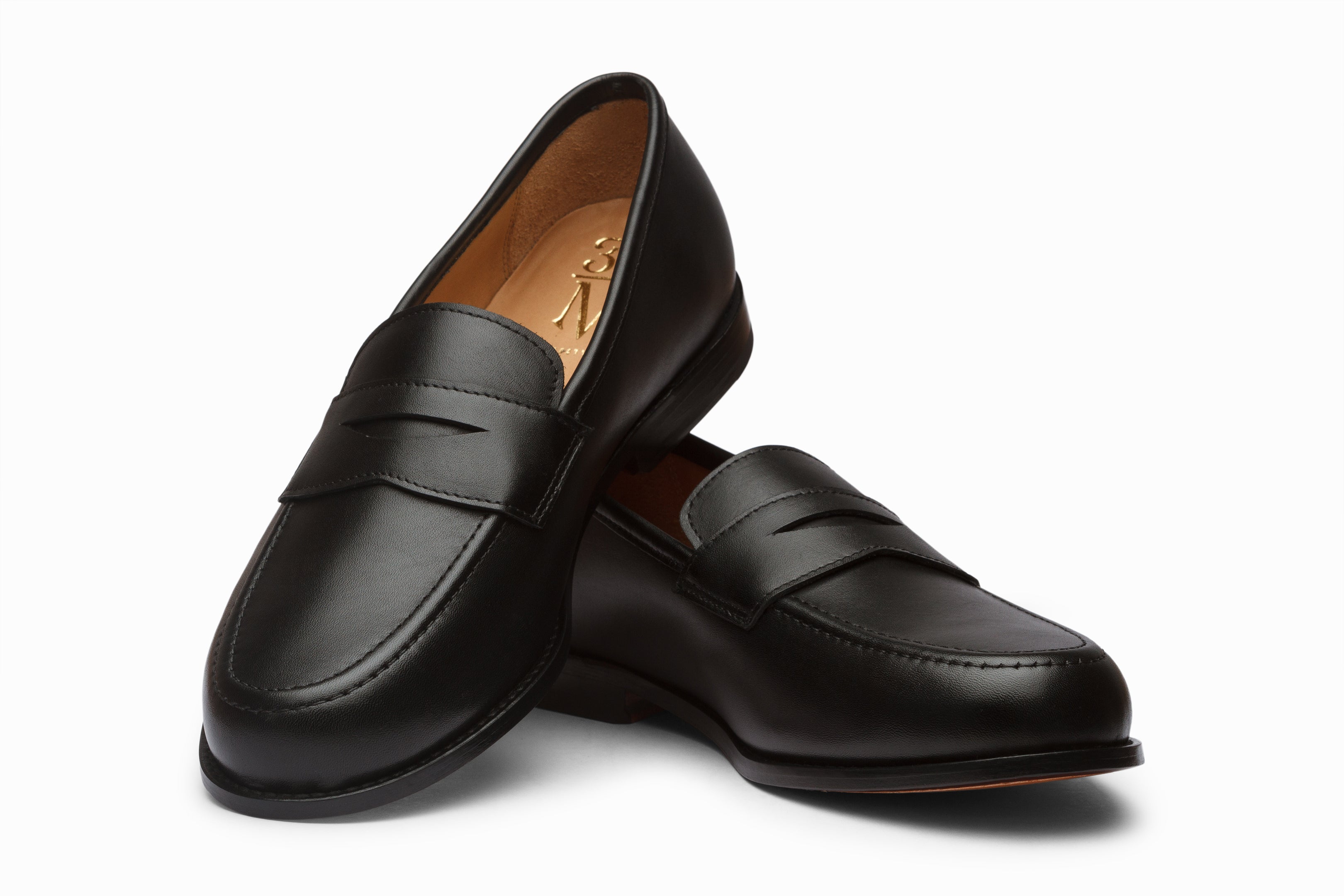 John Penny Loafer Shoes for Men - Classic Black Leather Slip-On Dress Loafers | Comfortable & Stylish for Business, Office, and Formal Occasions