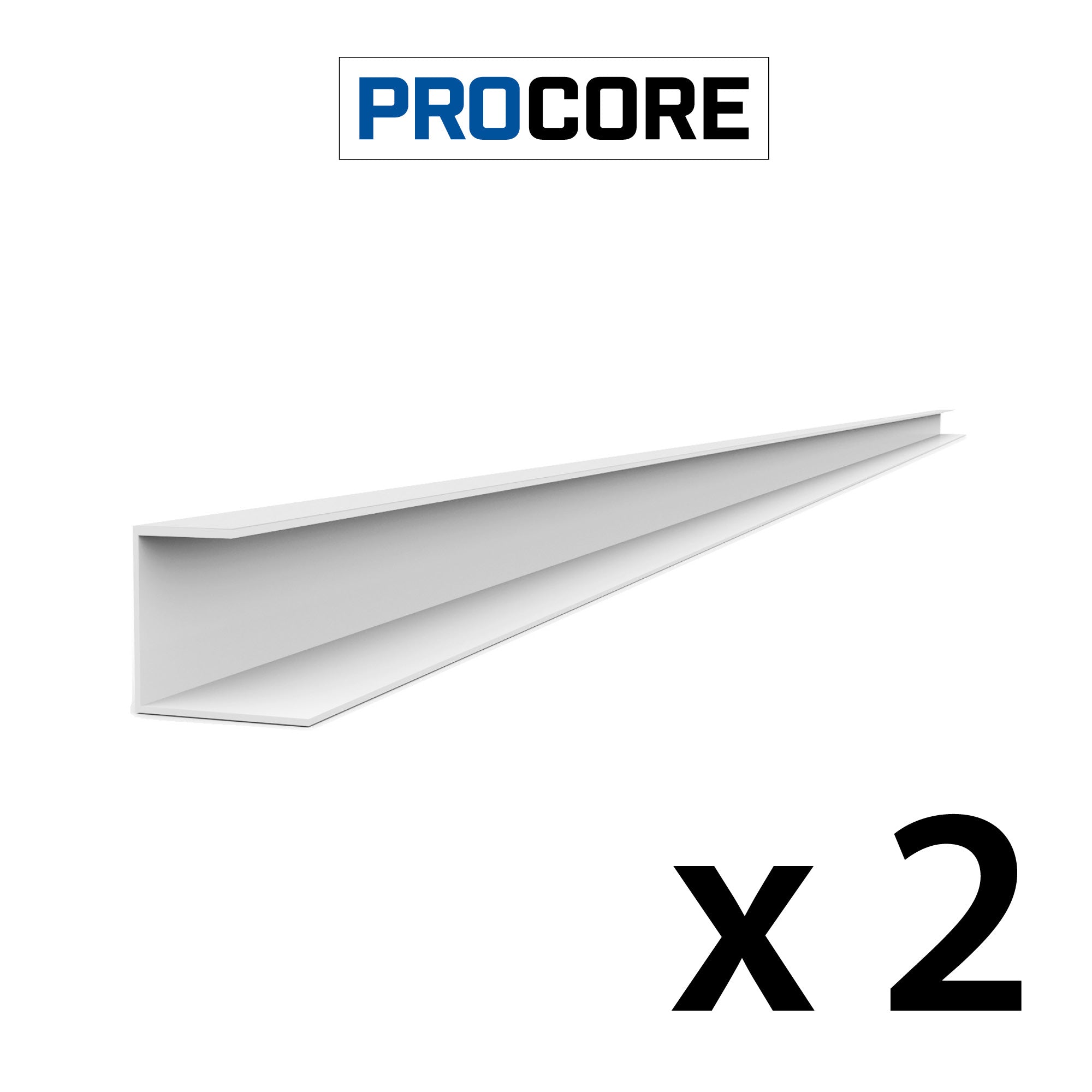 8 ft. PROCORE PVC J Trim Pack - Durable Exterior Trim for Siding, Soffit & Fascia - Perfect for Home Improvement & Construction Projects