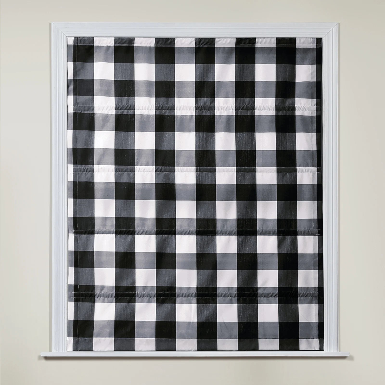 Celia Patterned Cordless Roman Shade Window Treatment - Blackout Fabric for Bedroom & Living Room Privacy & Light Control