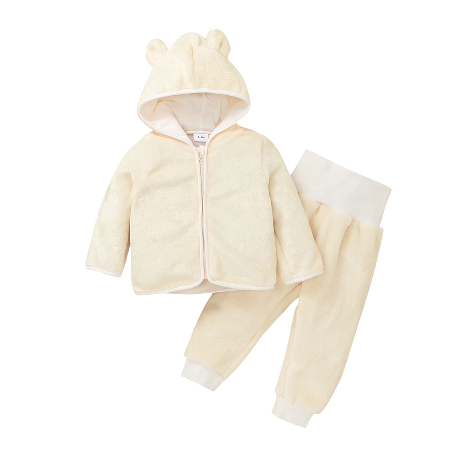 **Toddler Hooded Fleece Sweatshirt & Pants Set for Baby Girls & Boys - Soft Winter Outfit for Playdates & Outdoor Activities**