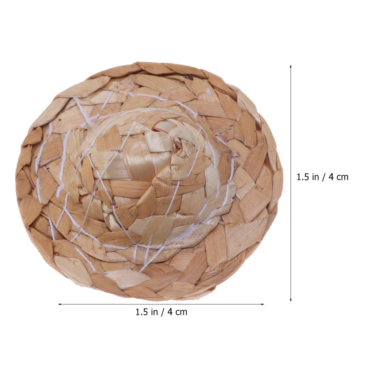 Mini Doll Straw Hat - 12pcs Handcraft Woven Cap for DIY Doll Toys (4cm) - Perfect for Doll Accessories & Crafting
