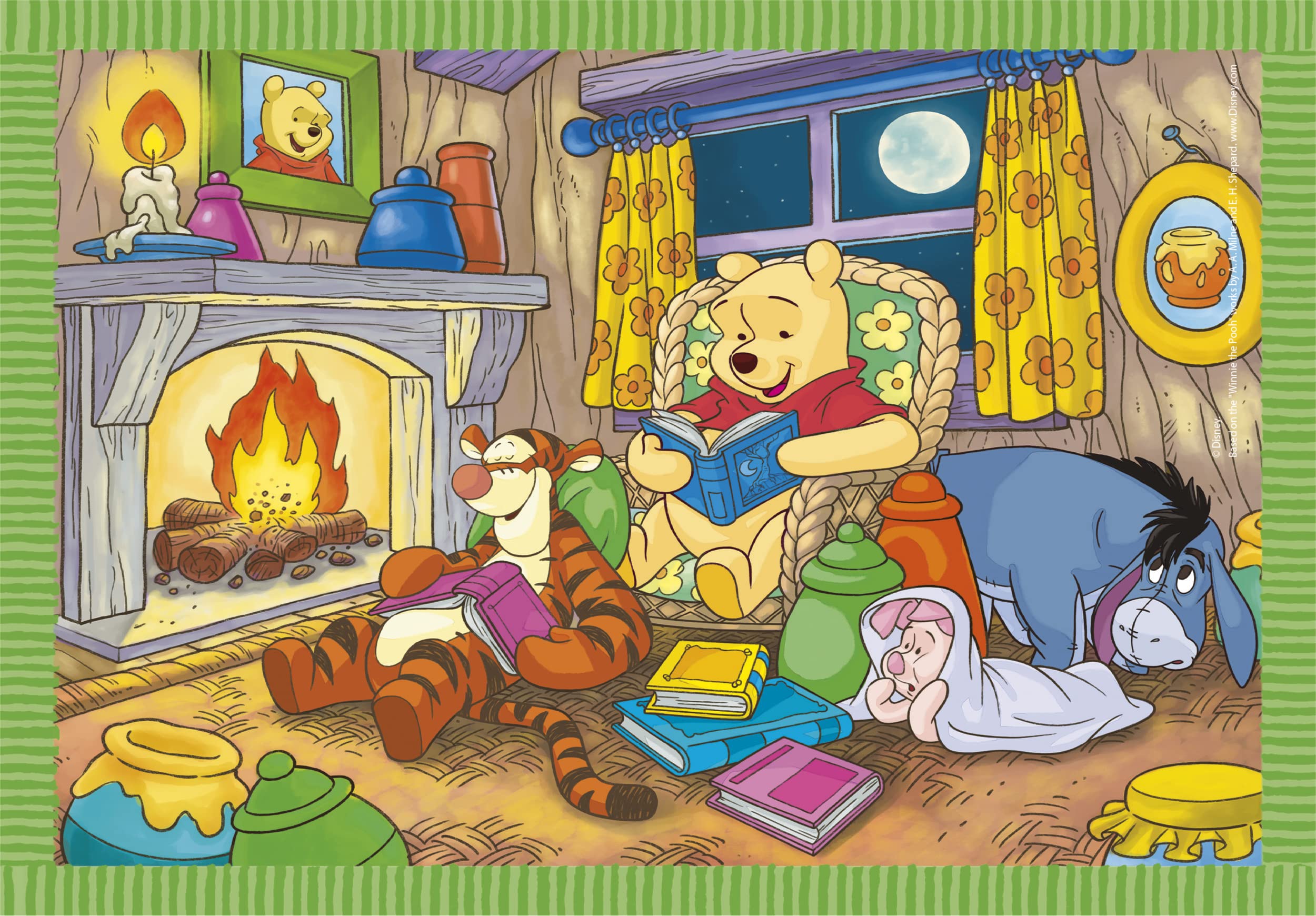 Clementoni Supercolor 4-in-1 Progressive Puzzle Set - Disney Winnie The Pooh (12/16/20/24 Pieces) - Educational Jigsaw Puzzles for Kids Ages 3+ - Cartoon Animal Theme - Made in Italy - Perfect for Preschool Learning & Family Game Night