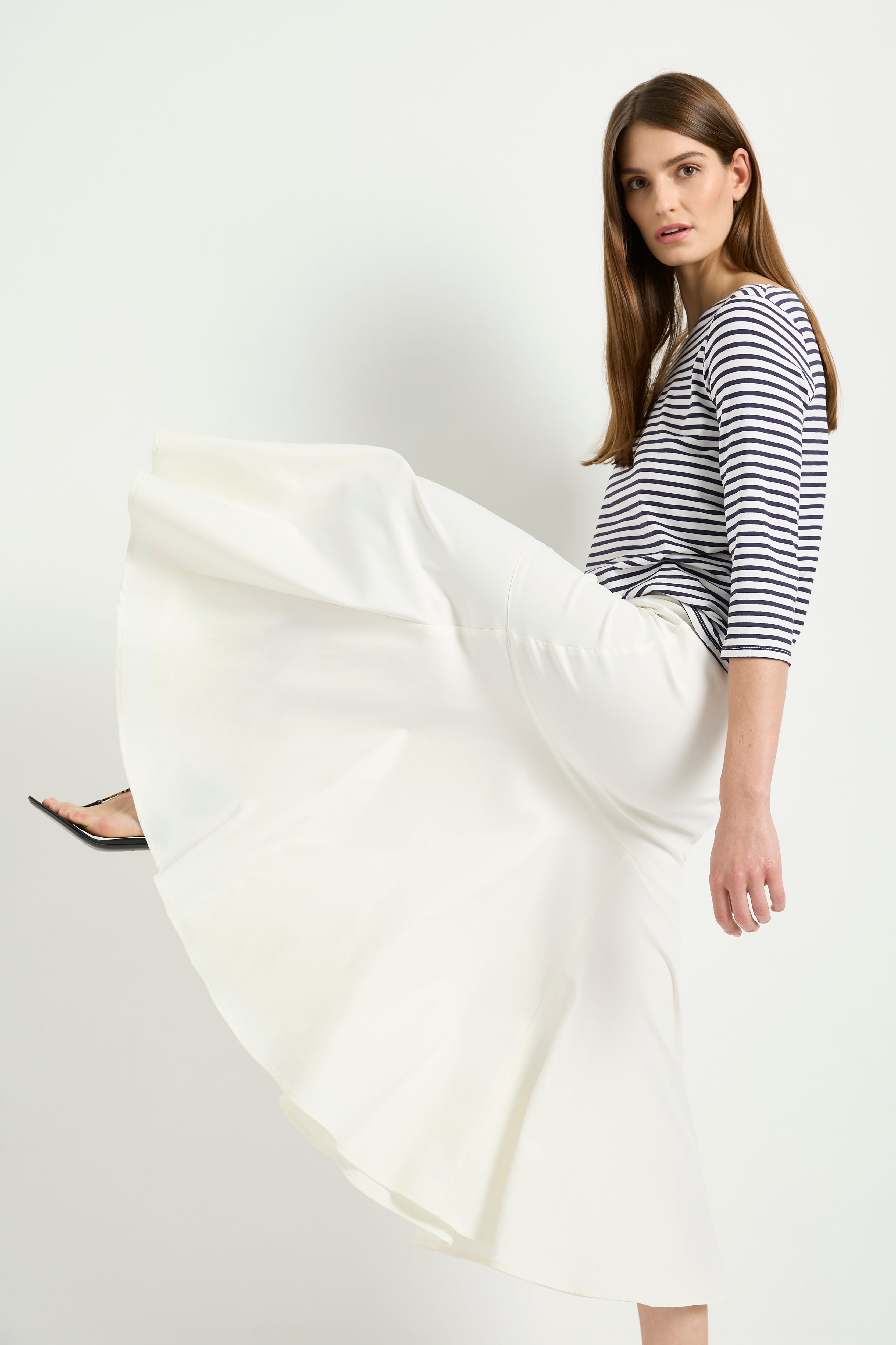 Mela Purdie Bell Skirt - Stretchy Chintz Fabric, Flared A-Line Design for Women - Perfect for Office Wear, Parties & Casual Outings