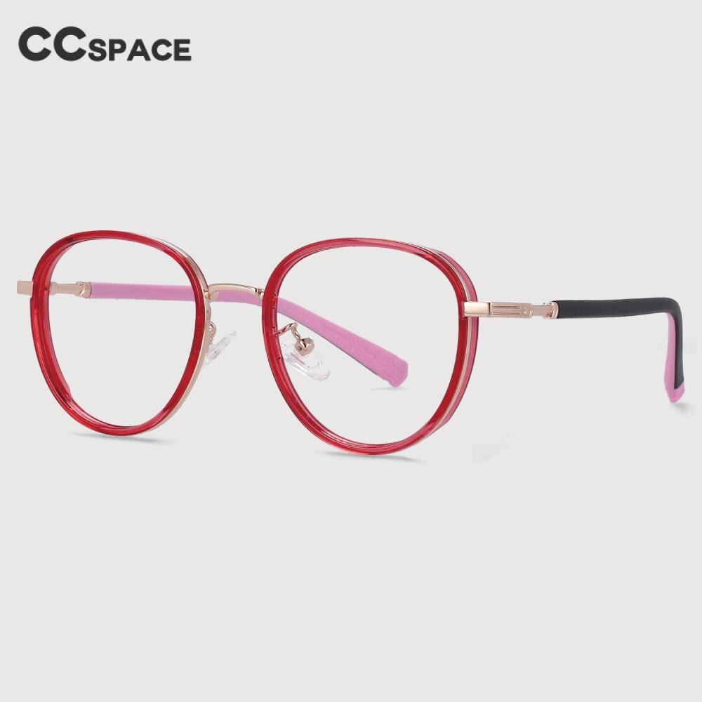 CCspace Kids Unisex Round Full Rim Titanium Frame Eyeglasses 53969 - Lightweight & Durable Glasses for School, Reading & Daily Wear