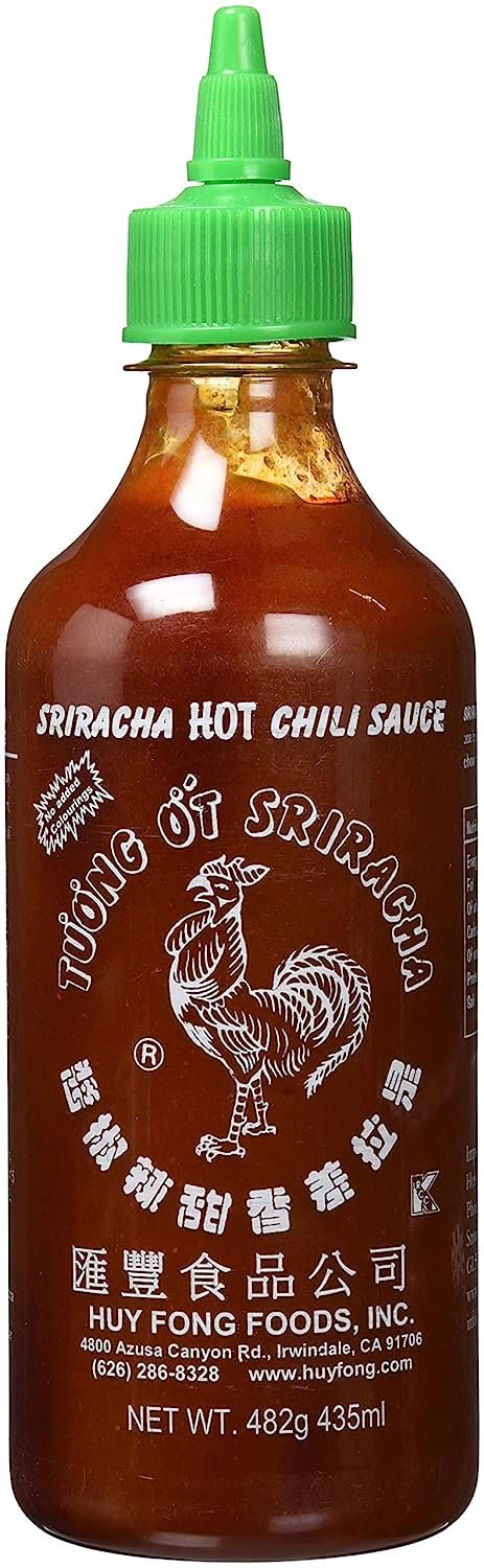 Huy Fong Sriracha Hot Chili Sauce - 17 oz Bottle (Pack of 2) | Spicy Asian Chili Garlic Sauce for Cooking, Dipping & Seasoning | Perfect for Pho, Ramen, Burgers & Stir Fry