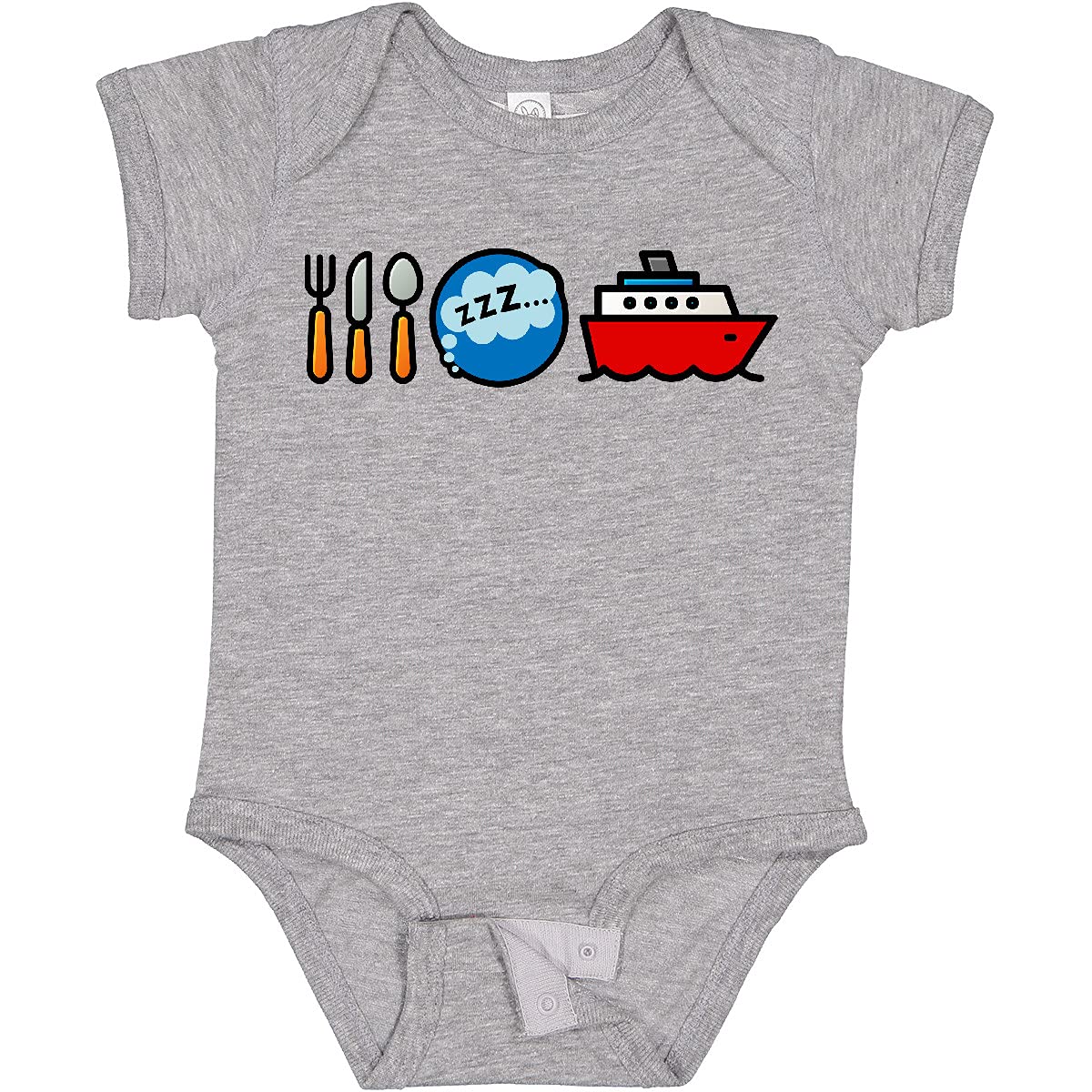 Inktastic Cruising Eat Sleep Cruise Baby Bodysuit - Soft Cotton Infant Onesie for Boys & Girls - Perfect for Cruise Vacations, Family Travel & Baby Photo Shoots