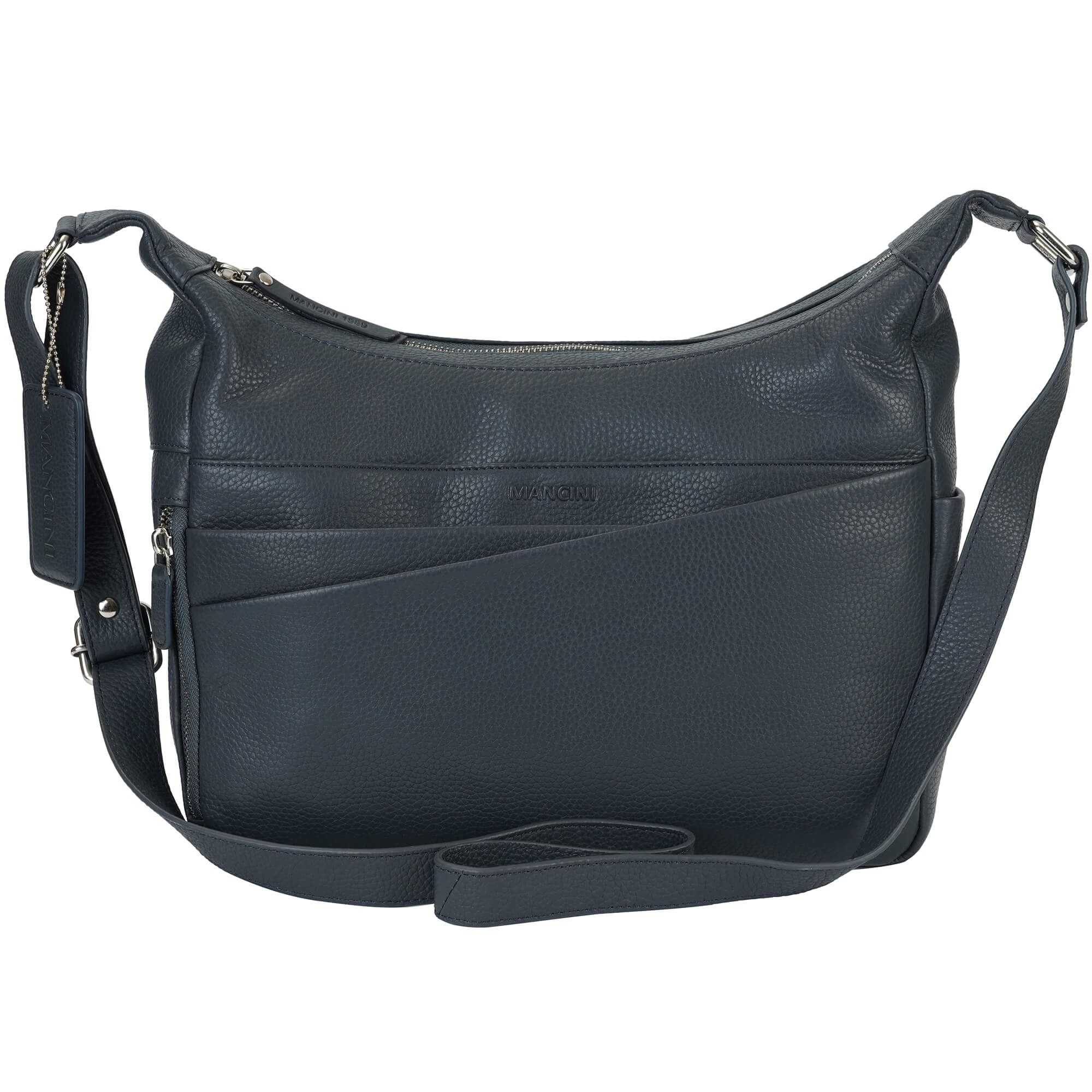 Mancini Pebbled Leather June Crossbody Handbag for Women - Stylish Shoulder Purse for Everyday Use, Work, and Travel