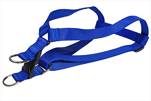 FlyFree Nylon Webbing Dog Harness - Adjustable No-Pull Pet Vest, Medium Size, Blue - Perfect for Walking, Running & Outdoor Adventures with Your Dog
