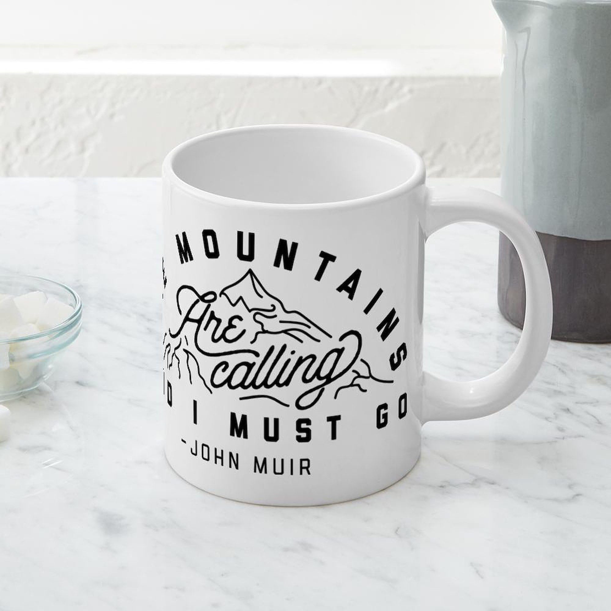 The Mountains Are Calling 20 oz Ceramic Coffee Mega Mug - Large Insulated Travel Tumbler for Hot & Cold Drinks - Perfect for Camping, Hiking, Office & Outdoor Adventures