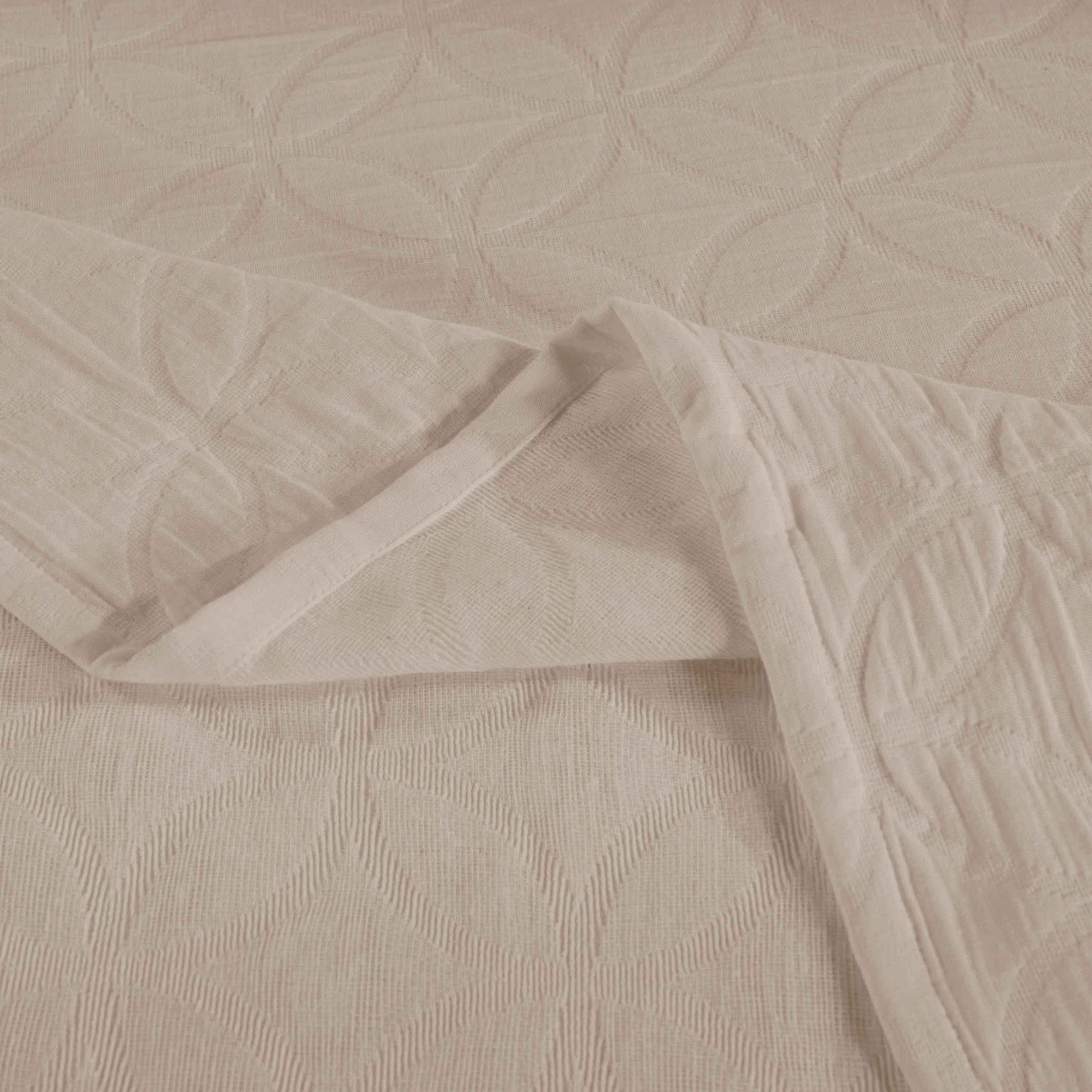 Serenity Cotton Matelasse Celtic Circle Airy Bedspread Set - Queen Size Lightweight Quilted Coverlet with All-Over Embroidery for Bedroom Decor, Guest Room & Cozy Home Styling