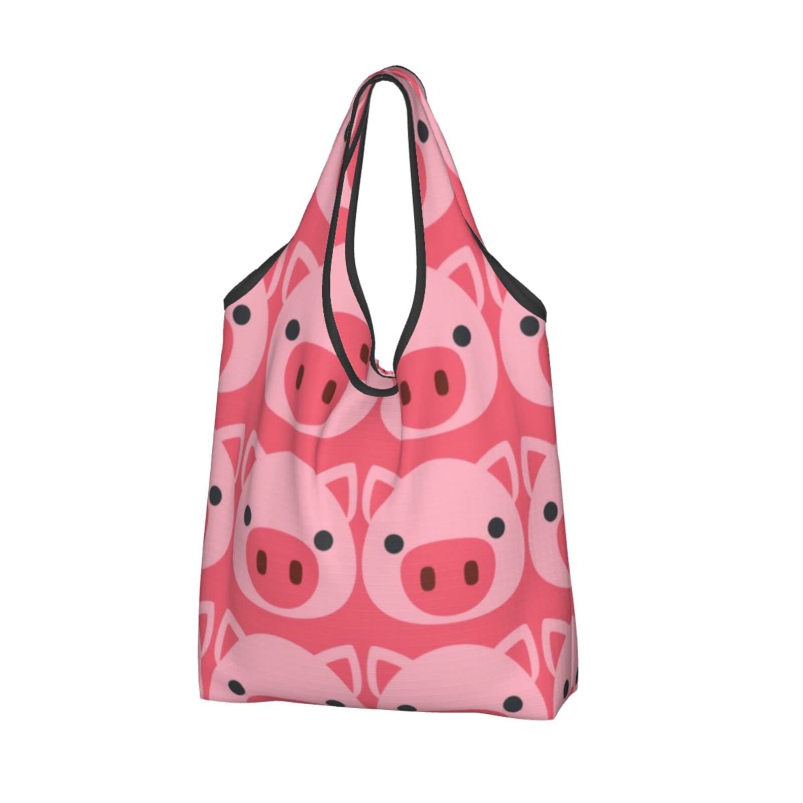 **Foldable Reusable Shopping Bags - Large Durable Grocery Bags, Waterproof & Washable Storage Tote Shoulder Bag for Groceries, Travel & Beach Trips**