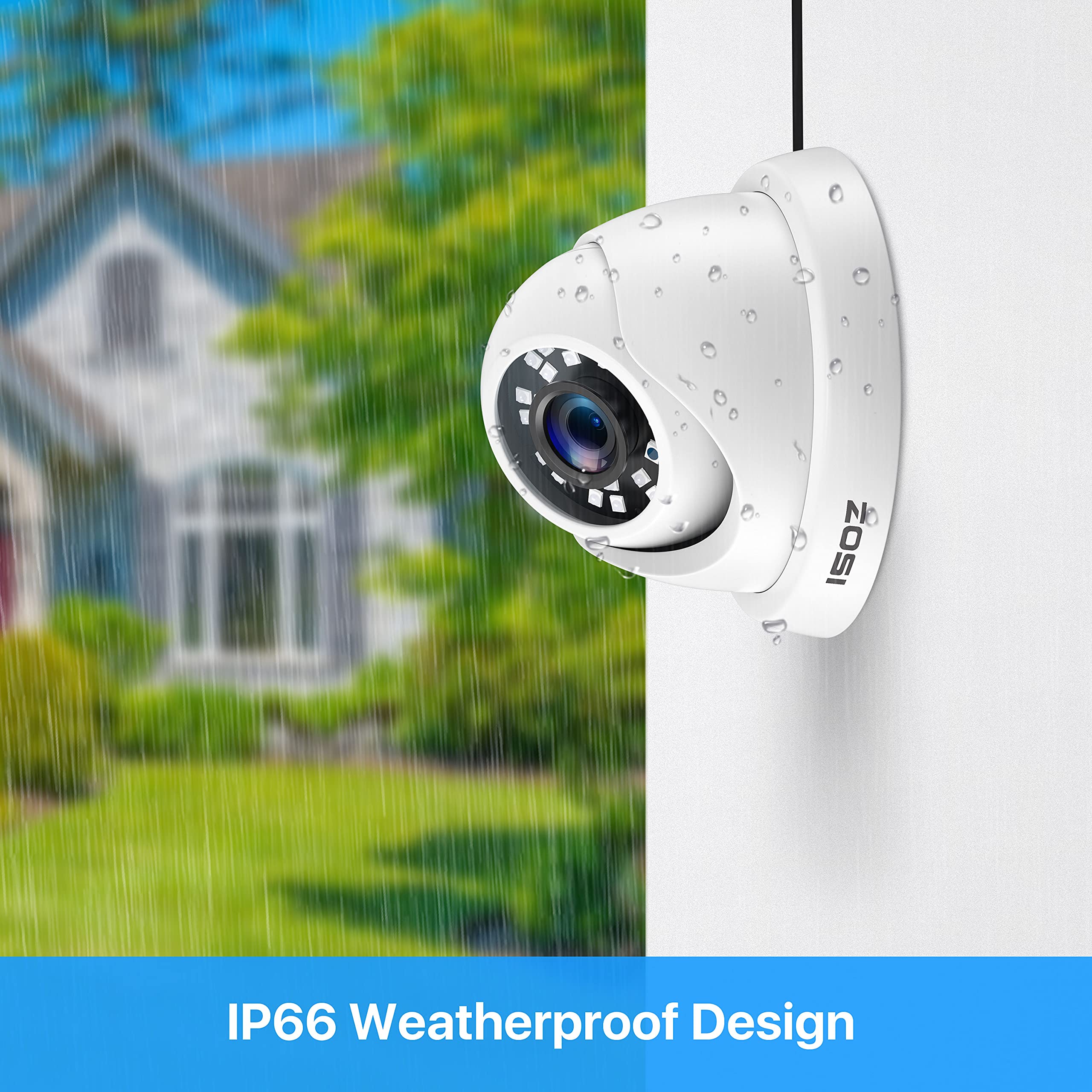 ZOSI 4 Pack 1080P HD Dome Security Cameras with 65ft Night Vision & 24 IR LEDs - Compatible with TVI/Analog DVR Systems - Weatherproof for Indoor/Outdoor Use - Ideal for Home, Office, and Business Surveillance
