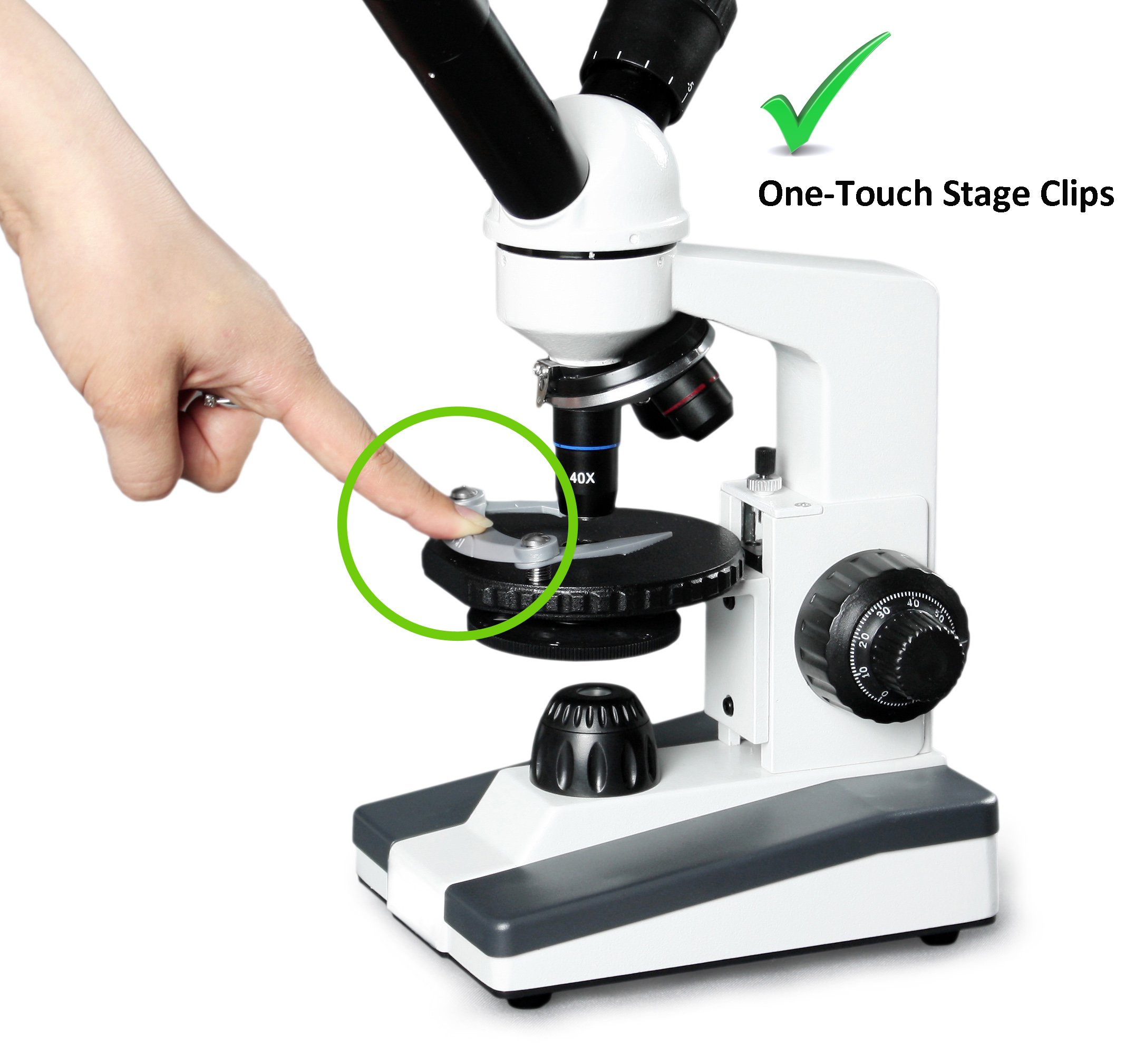 Vision Scientific VME0019-T-RC-P3 Dual View Elementary Microscope with Rechargeable Battery, Microscope Book & 50 Prepared Slides - Perfect for Kids Science Discovery, Classroom Learning & Home Education