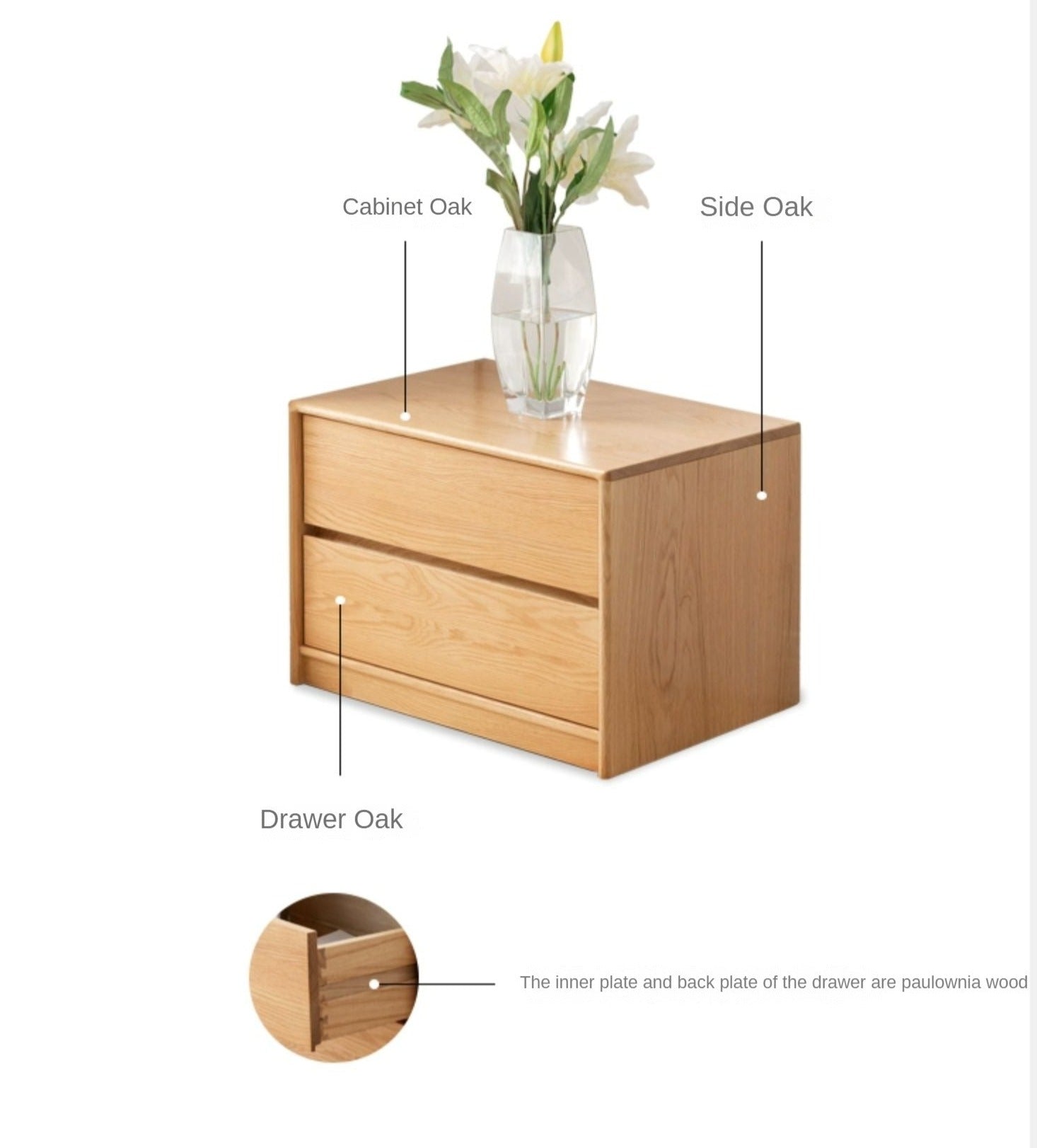 Solid Oak Wood TV Stand with Storage Shelf - Perfect for Living Room, Bedroom & Home Theater Entertainment Centers