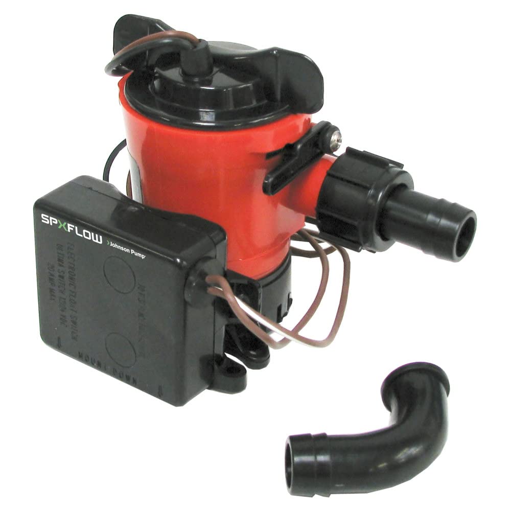 Johnson Pumps Of America 04504 Marine 500 GPH Ultima Combo Pump with Dura Ports - High Performance Boat Bilge Pump for Fishing Boats, Yachts & Watercraft | Saltwater & Freshwater Use