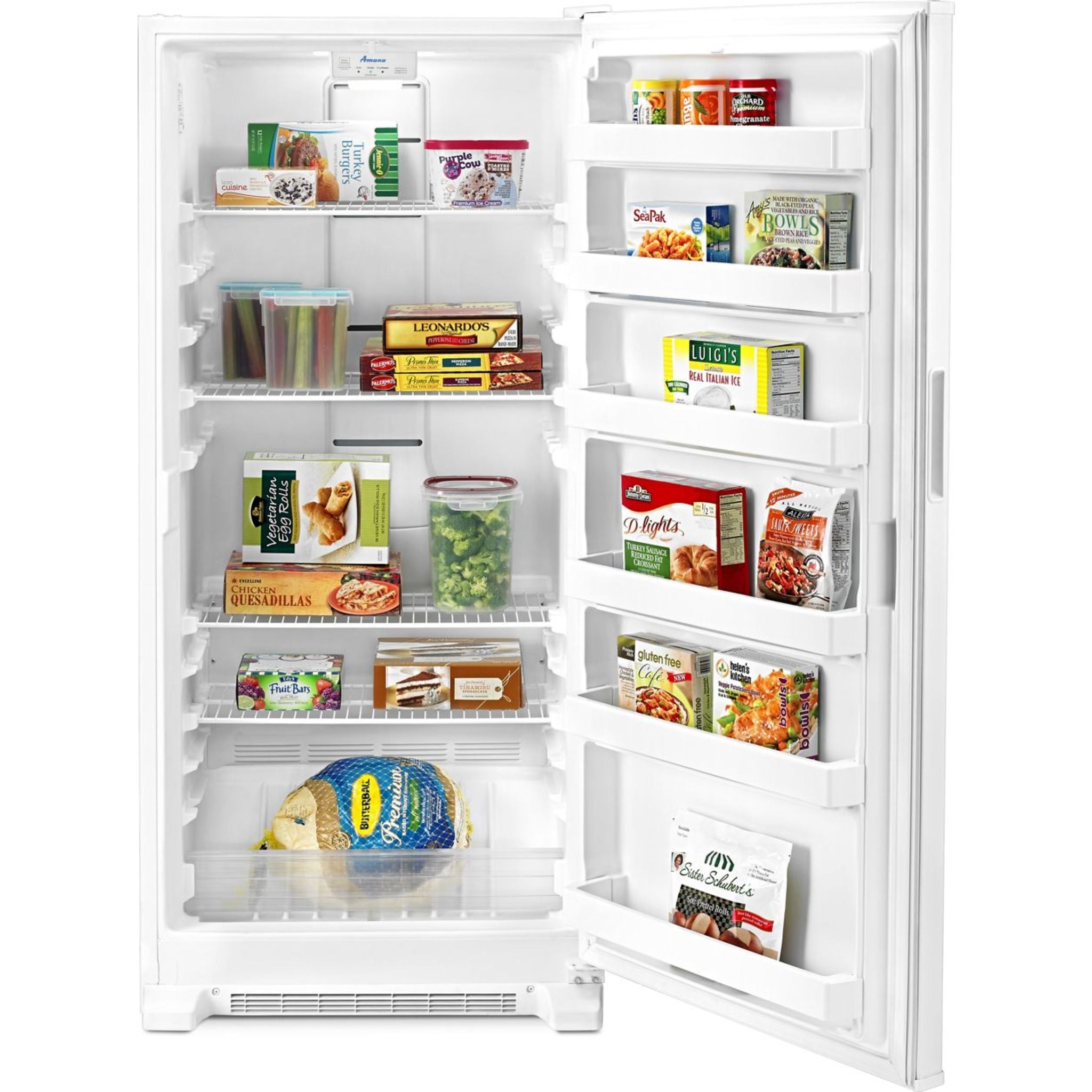 Amana AZF33X20DW 33 Inch Upright Freezer in White - Energy Efficient Deep Freezer for Home, Garage, or Restaurant Use