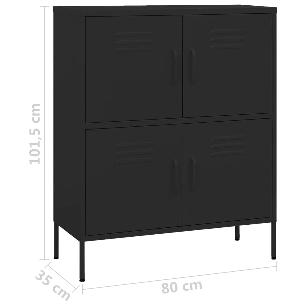 FAMIROSA 4-Door Steel Storage Cabinet with 2 Adjustable Shelves, 31.5
