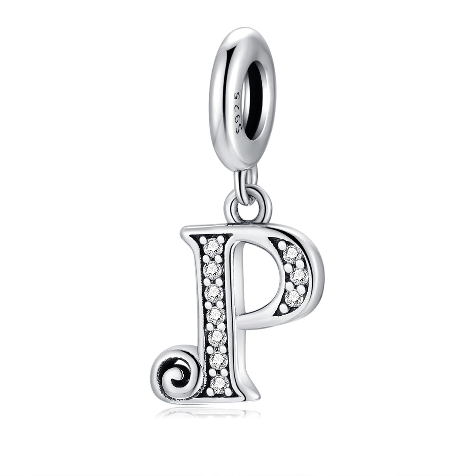 BETTY&SARAH 925 Sterling Silver Letter Charms - Alphabet Initial Pendant for Bracelets & Necklaces - Personalized Jewelry Gift for Women, Girls, Teens - Perfect for Birthdays, Anniversaries & Everyday Wear
