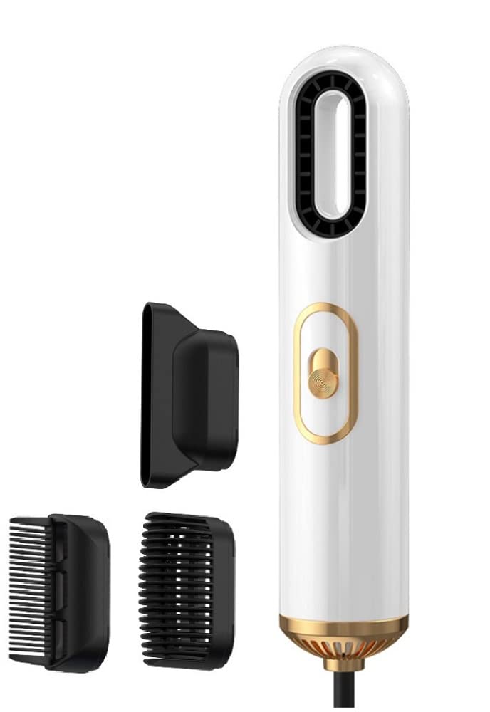 Professional Ionic Hair Dryer with Diffuser - Fast Drying & Thermostatic Control - Travel & Home Mini Blow Dryer for Curly & Straight Hair - 3 Heat/Speed Settings - White - Perfect for Salon Styling & Home Hair Care