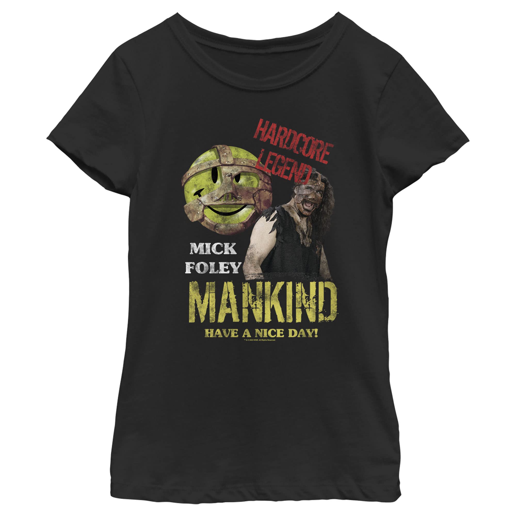 Girl's WWE Mick Foley Mankind Have a Nice Day T-Shirt - Official Licensed Wrestling Tee for Kids - Perfect for WWE Events, Birthday Gifts & Fan Apparel