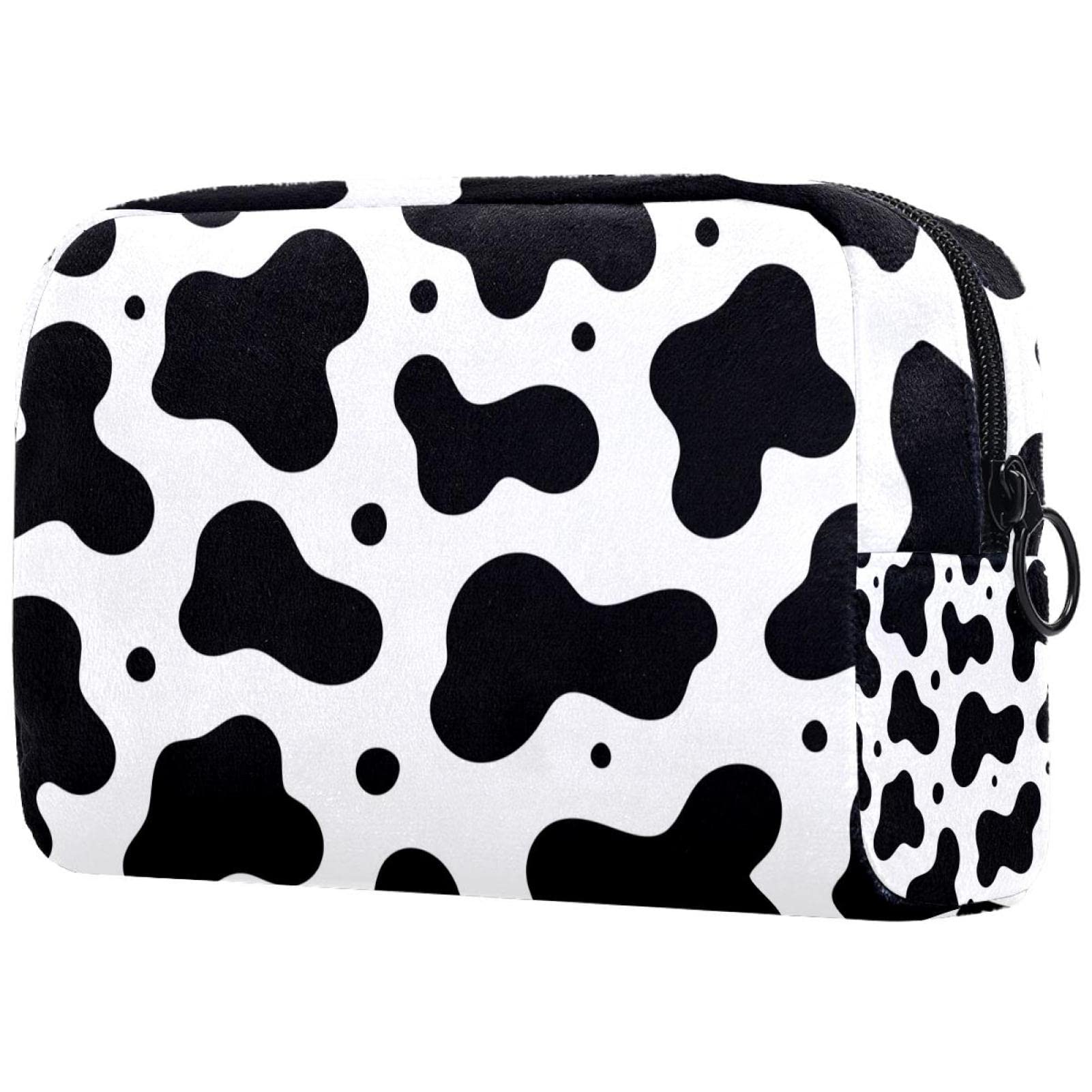 Premium Cowhide Cosmetic Bag for Women - Stylish & Spacious Travel Toiletry Organizer | Perfect for Makeup Storage, Weekend Getaways & Gym Essentials