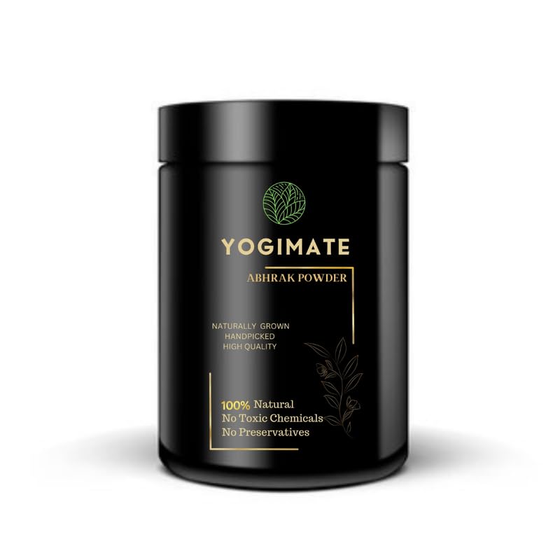 YOGIMATE Pure & Natural Abhrak Powder (Black Mica Powder) - 500g/100g - Ayurvedic Herbal Supplement for Skin Care, Hair Growth & Wellness - Perfect for DIY Beauty, Detox & Holistic Healing