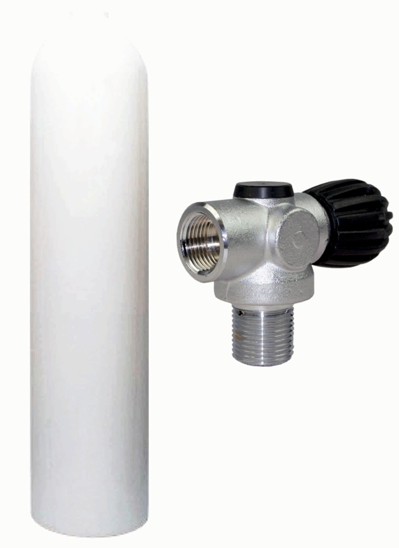 BTS 7 Liter 200 Bar White Luxfer Aluminum Scuba Diving Cylinder with Rebreather Valve S16216503 - Perfect for Professional Divers and Underwater Exploration