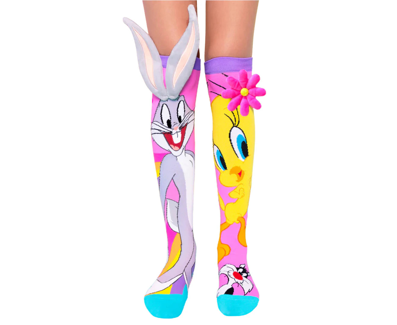 Madmia Tweety and Bugs Bunny Cartoon Character Socks - Fun and Comfortable for Kids, Adults, Cosplay, and Gifts