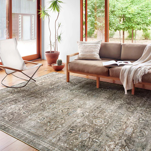 Loloi Layla Vintage Style Area Rug - Antique Moss Green 3.5'x5.5' Soft Indoor Carpet for Living Room, Bedroom & Office Decor