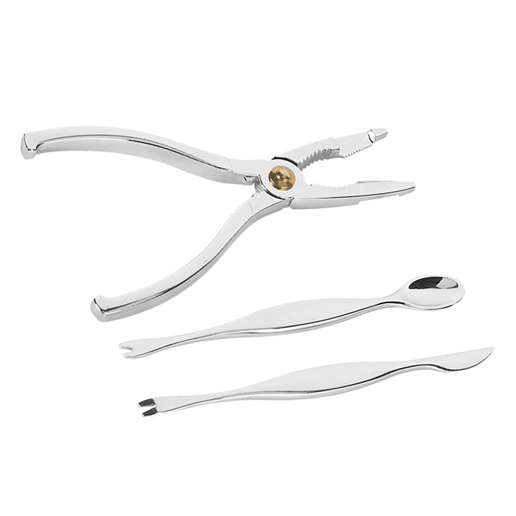 Premium Stainless Steel Seafood Tools Set - 3-Piece Lobster Crackers, Forks & Picks for Crab, Shrimp, Crawfish | Durable Kitchen Utensils for Seafood Lovers | Perfect for Restaurants, BBQs & Home Dining