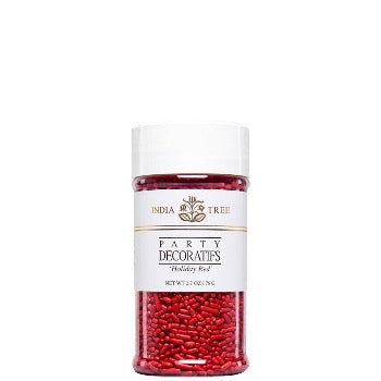 India Tree Holiday Red Sprinkles - Premium Edible Decorations for Christmas Cookies, Cakes & Desserts - Perfect for Holiday Baking, Party Treats & Festive Dessert Toppings