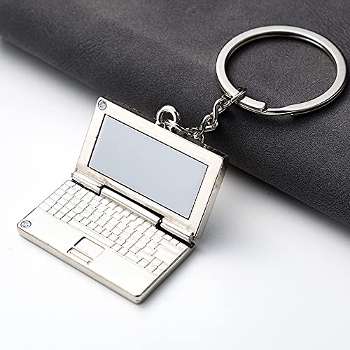 Metal Laptop Shaped Keychain - Alloy Mini Computer Keyring for Men & Women, Perfect Gift for Tech Enthusiasts, Office Workers & Students