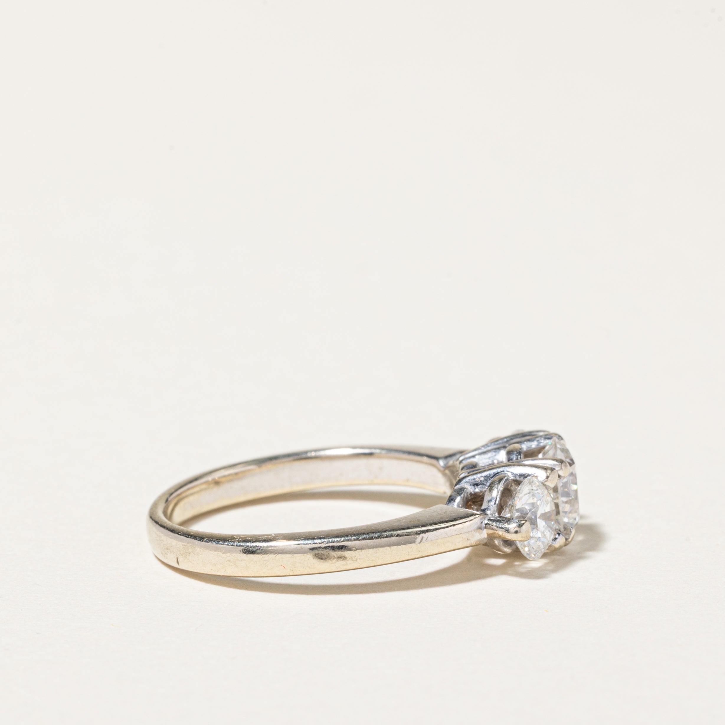 14K White Gold Three Stone Diamond Engagement Ring | 1.50ctw | Size 5.75 | Perfect Proposal Gift for Her, Anniversary & Wedding Jewelry