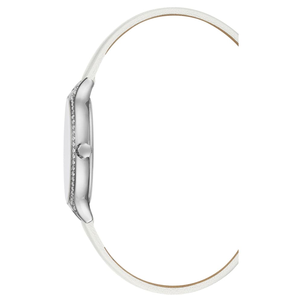 BCBGMAXAZRIA BG50678002 Women's White Leather Strap Watch - Elegant & Stylish Timepiece for Office, Party & Everyday Wear