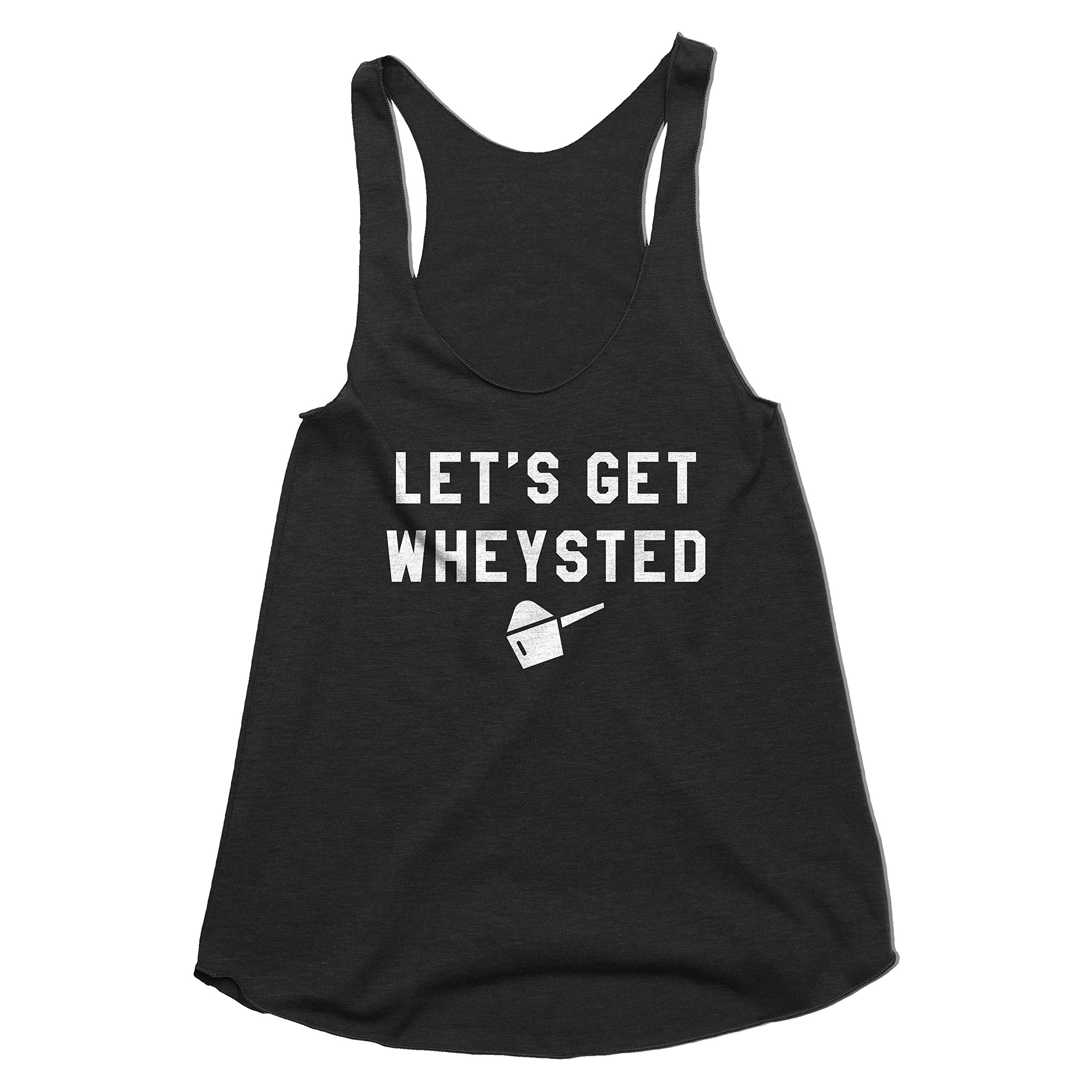 Women's Gym Tank Top - Let's Get Wheysted Workout Shirt for Fitness & Training - Breathable & Comfortable - Black - Perfect for CrossFit, Weightlifting & Cardio