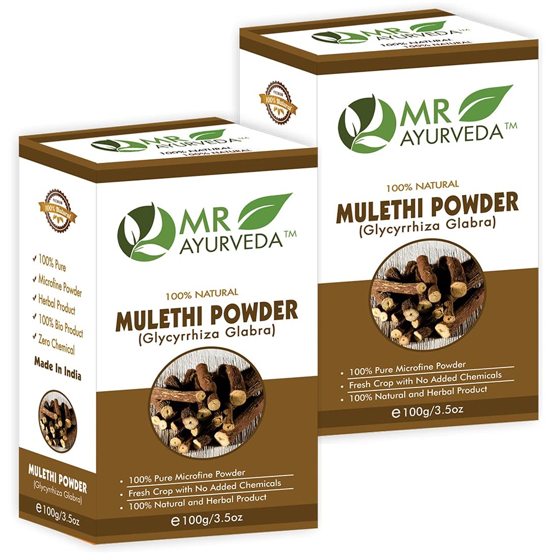 MR Ayurveda 100% Organic Mulethi Powder (Licorice Root Powder) for Face & Skin Care - Natural, Chemical-Free, 200g (Pack of 2) | Brightens Skin, Reduces Dark Spots, Soothes Acne - Perfect for DIY Face Masks & Ayurvedic Beauty Routines