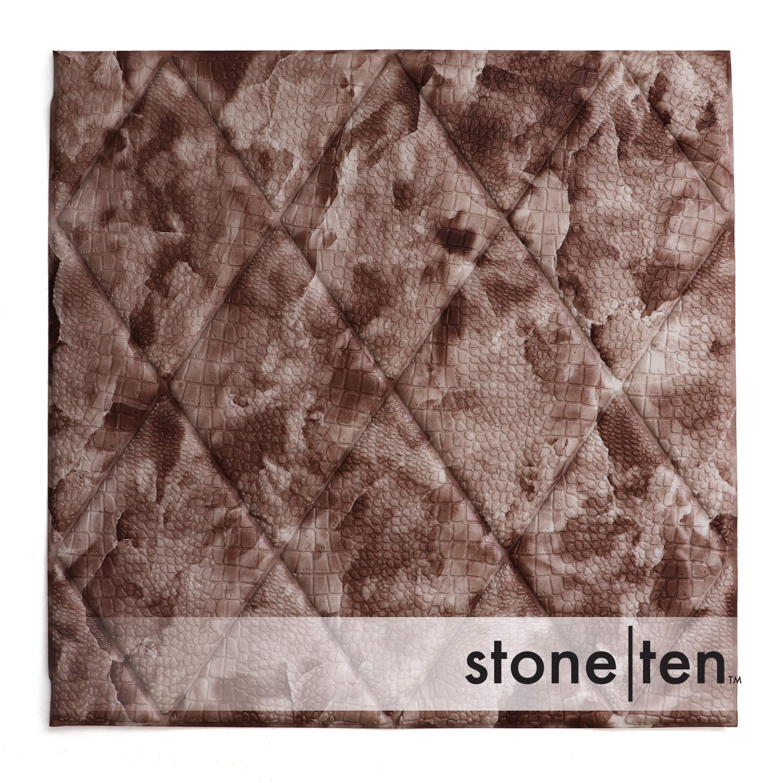 Premium Self-Adhesive 3D Faux Diamond Wall Panels - Peel & Stick Foam Diamond Tiles for Bedroom, Living Room & Office Decor - Easy DIY Wall Covering (10-Pack, Desert Dragon Design) - Perfect for Accent Walls, Feature Walls & Home Renovation Projects