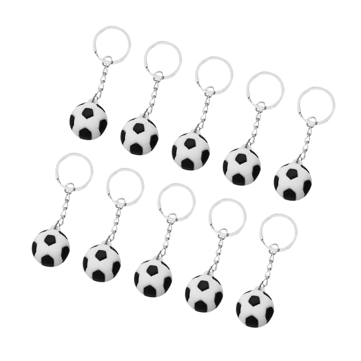 Kisangel 5 Sets Soccer Ball Keychain - Football Design Keyrings for Luggage, Backpack, Purse & Car Keys (10pcs x 5) - Perfect for Sports Fans, Gifts & Travel Accessories