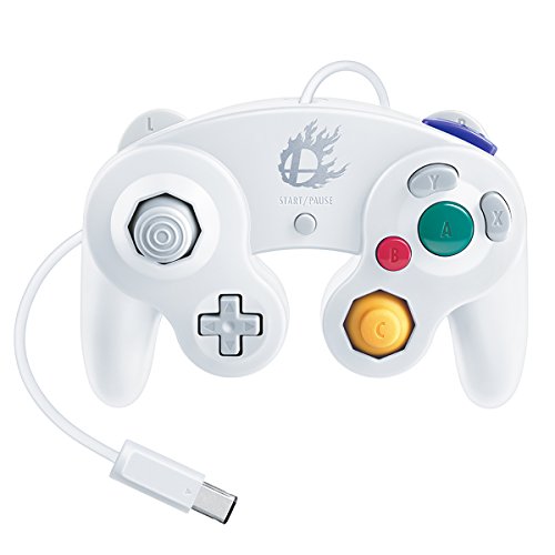 Nintendo Super Smash Bros. White Classic GameCube Controller - Official Wired USB Gamepad for Switch, PC & Wii U - Perfect for Fighting Games & Multiplayer Battles