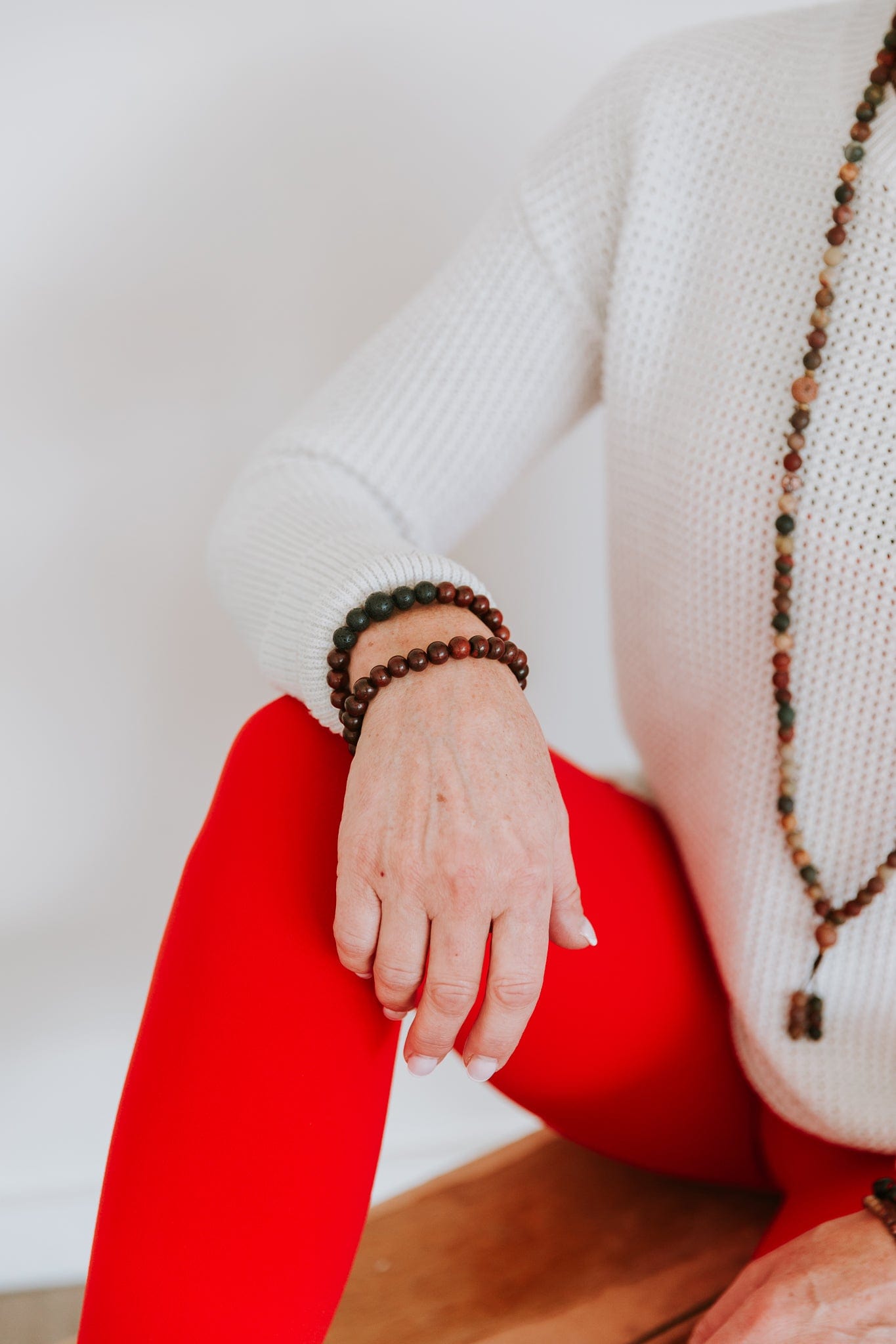 Calming Thai Rosewood Wrist Mala - Buddhist Prayer Beads for Meditation, Stress Relief & Mindfulness Practice - Perfect for Yoga, Spiritual Healing & Daily Wear Jewelry