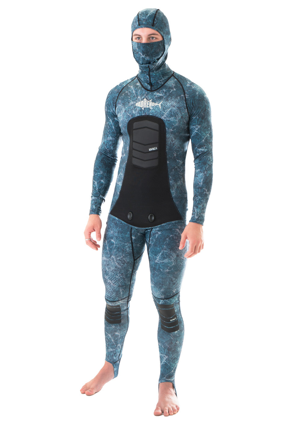 Adreno Kwakea Men's 1.5mm Hybrid Lycra 2-Piece Wetsuit for Scuba Diving, Snorkeling & Surfing - Lightweight & Flexible Neoprene Suit