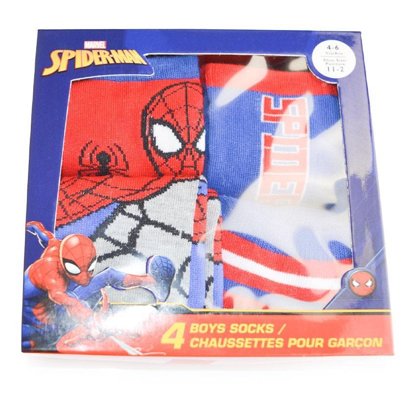 Jellifish Kids Marvel Spiderman 4-Pack Socks for Boys & Girls - Superhero Cotton Socks for School, Sports & Everyday Wear