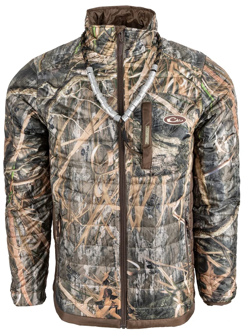 Drake Waterfowl MST Camo Synthetic Down Two-Tone Packable Jacket for Hunting & Outdoor - Realtree Camouflage - Lightweight Waterproof Insulated Coat for Cold Weather Adventures