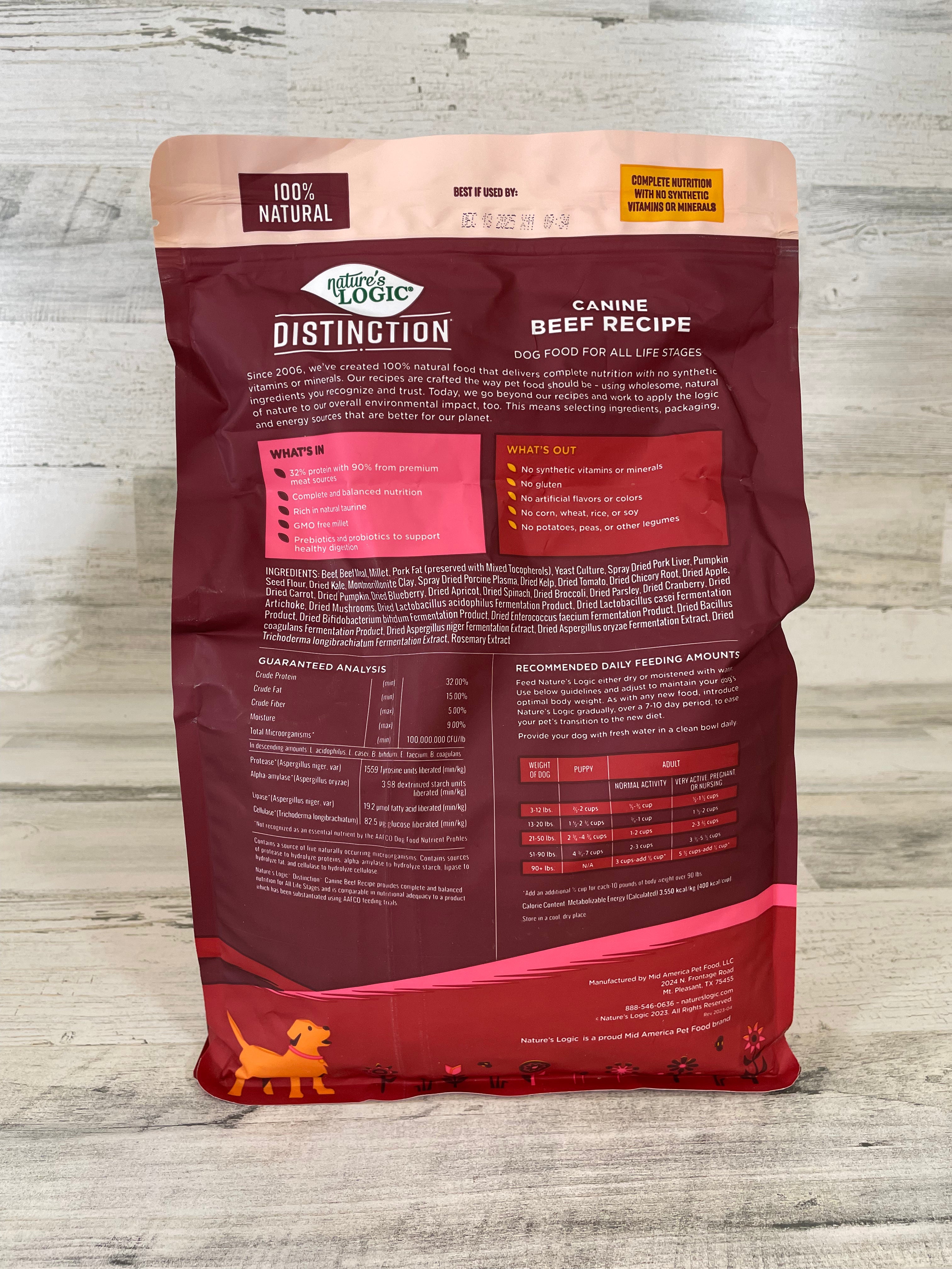 Nature’s Logic Distinction Canine Beef Recipe Dry Dog Food - High Protein Grain-Free Kibble for Adult Dogs - Perfect for Active Pets & Sensitive Stomachs