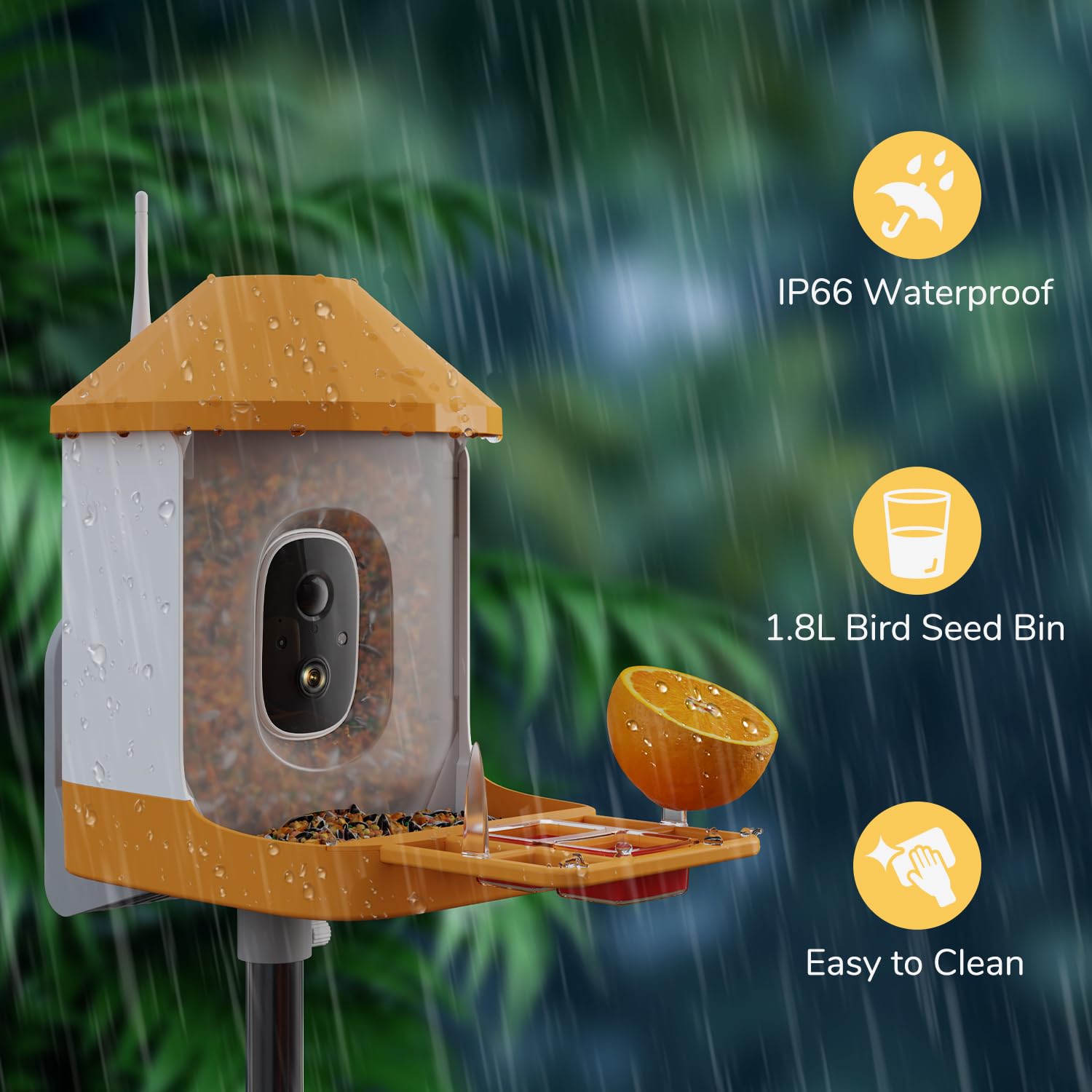 Dzees Smart Bird Feeder with Camera - Solar Powered AI Bird Identification, 32GB Storage, HD Video Capture & Instant Alerts | Perfect for Backyard Bird Watching, Nature Lovers & Unique Family Gifts
