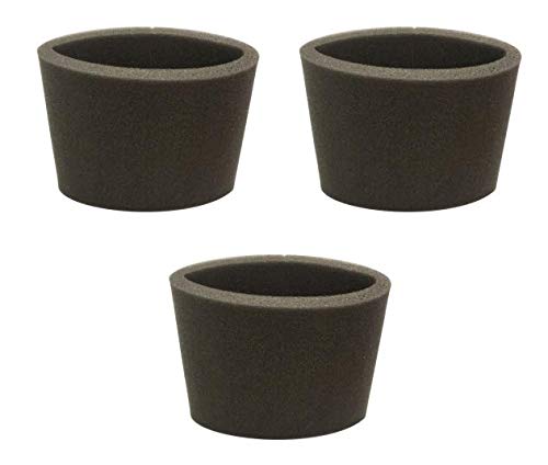 3-Pack Small Vacuum Foam Filter Sleeves for Shop Vac Type CC 9052600 - Compatible with 1-5 Gallon Wet/Dry Portable Vacuums - Dust & Debris Protection for Home Cleaning, Workshop, and DIY Projects