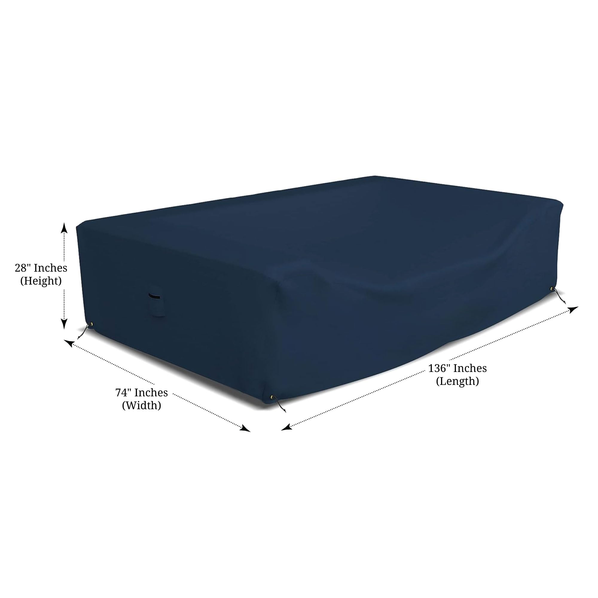 Heavy Duty 12 oz Waterproof Outdoor Patio Sectional Sofa Cover - Durable Furniture Protector with Air Pockets & Drawstring for Table & Chair Set (136