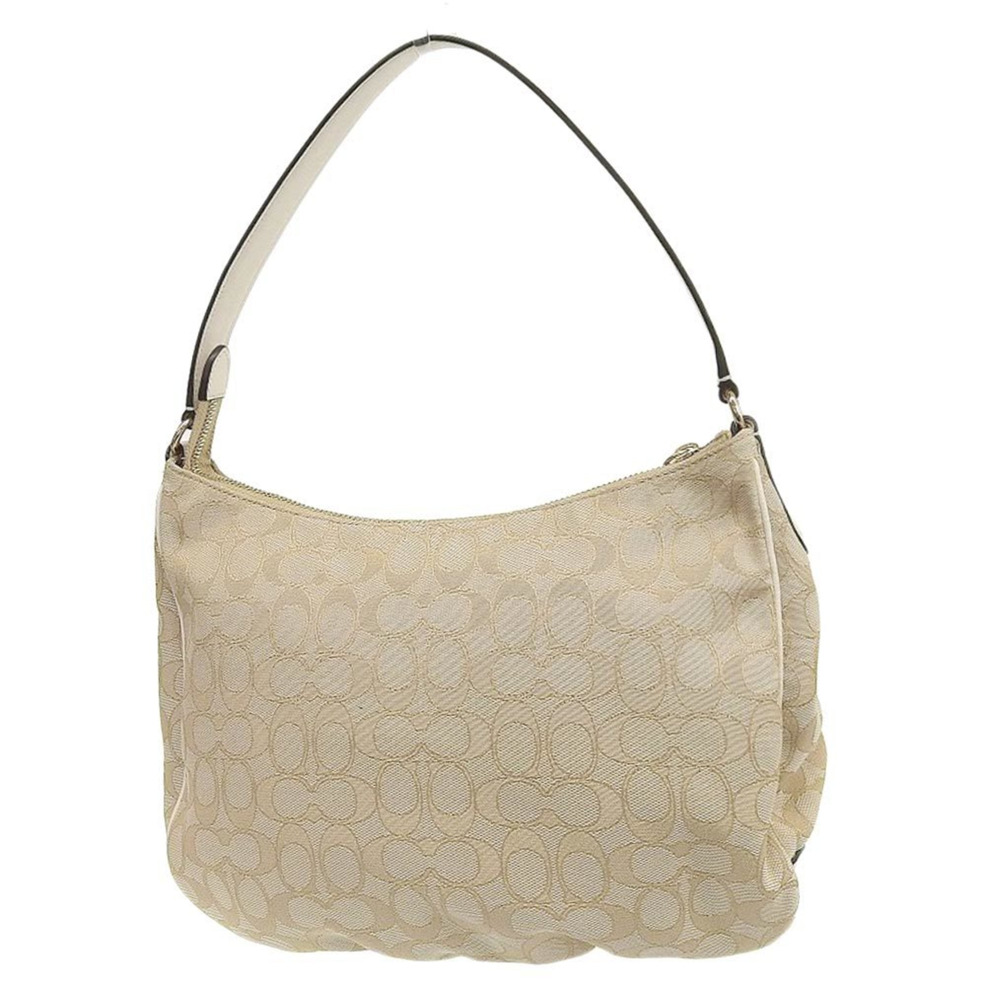 Beige Canvas Coach Hobo Bag - Stylish & Durable Women's Shoulder Purse for Work, Travel & Everyday Use