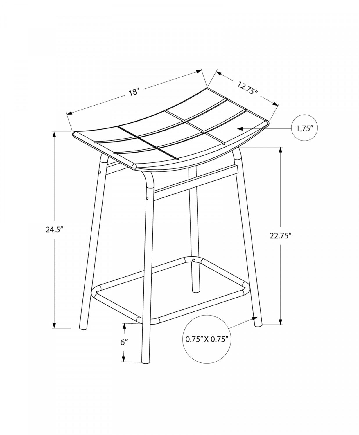 Baffin Counter Stool Set of 2 - Modern White & Grey Kitchen Bar Stools for Dining & Breakfast Nook - Perfect for Home, Cafe, and Restaurant Use