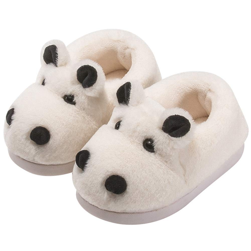 Kids Fuzzy Hippo Cotton Slippers - Warm Winter Indoor House Shoes for Boys & Girls - Cozy Bedroom, Lounge & Playtime Slippers for Cold Weather